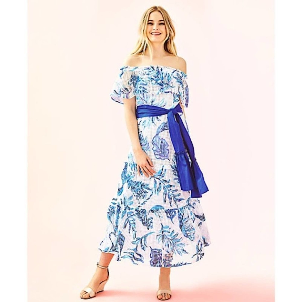 NWT Lilly Pulitzer Sona Off Shoulder Midi Dress